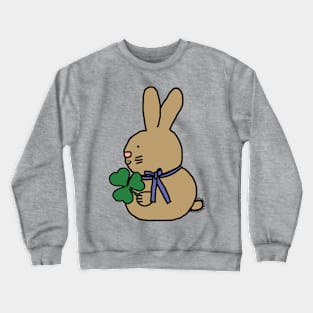 Saint Patricks Day Bunny Rabbit with Shamrock Crewneck Sweatshirt